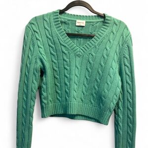 Sunday Best Green Cable Knit Sweater